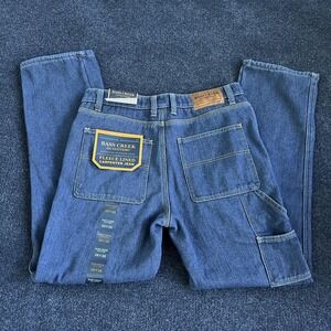 Bass Creek Outfitters Jeans Mens 32x32 Blue Fleece Lined Relaxed Carpenter Denim
